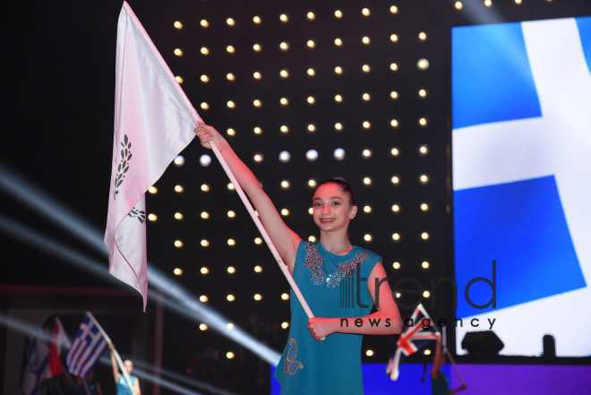 В Баку состоялось торжественное открытие 39 го чемпионата Европы по художественной гимнастике Азербайджан Баку 17 май 2023